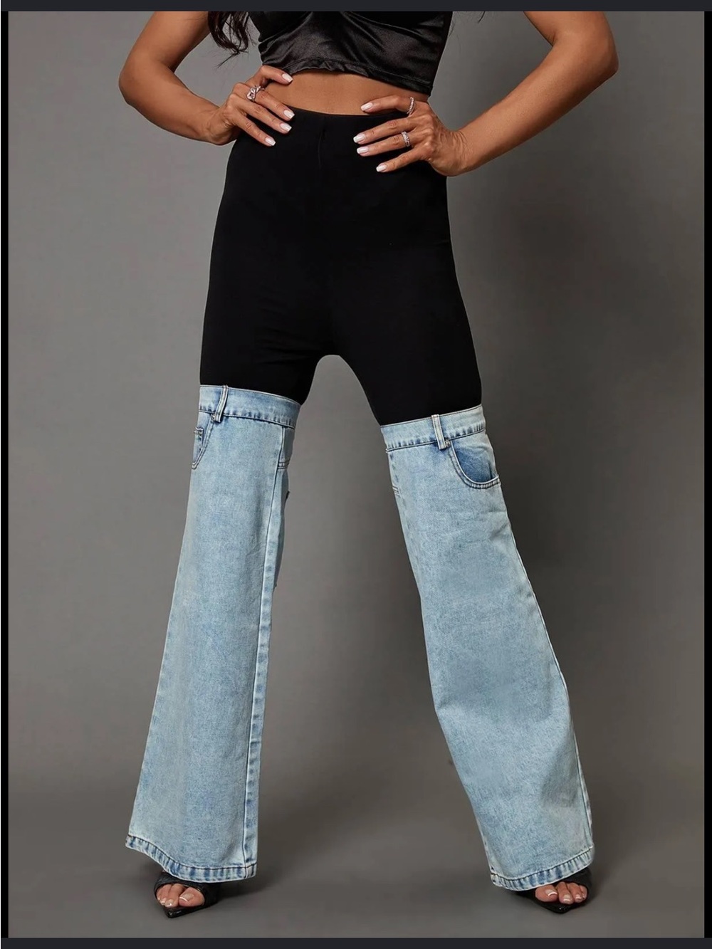 Black Light Wash Flare Jeans